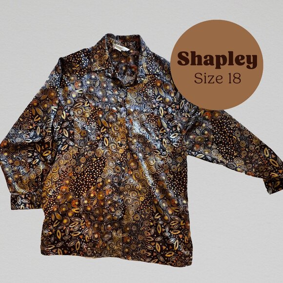 Super-soft vintage patterned silky shirt💛🖤 - Picture 1 of 7
